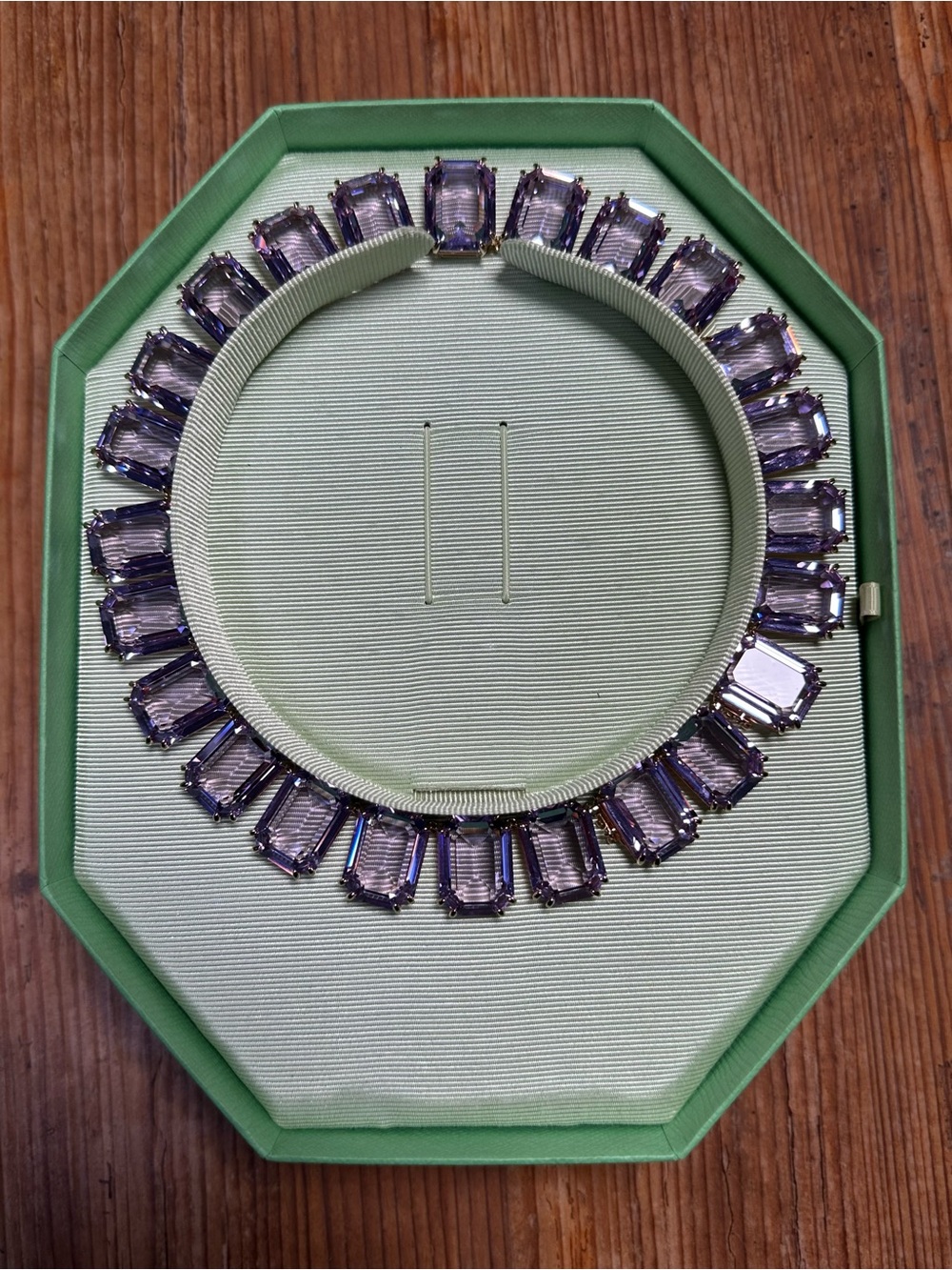Swarovski Millenia Light Purple Emerald-Cut Crystal Necklace - Picture 3 of 5